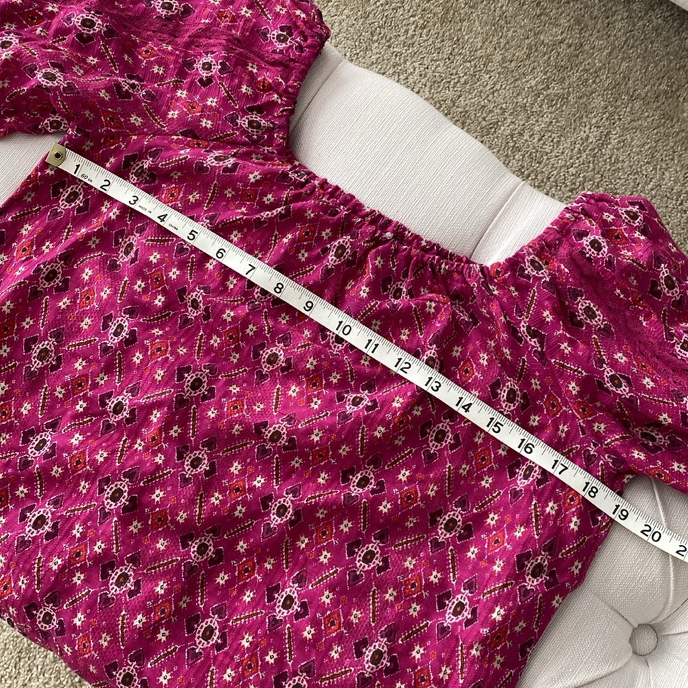ANTHROPOLOGIE pink patterned blouse - Picture 4 of 8